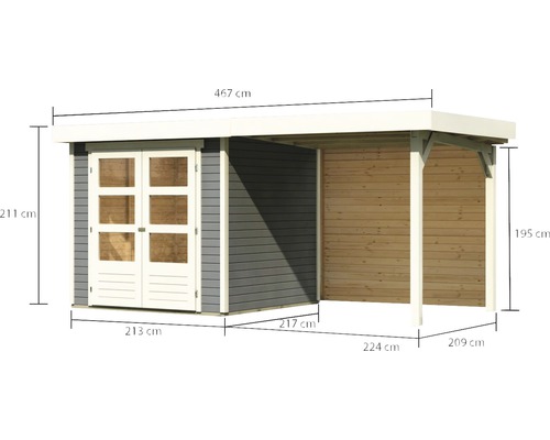 Dimensions abri de jardin avec annexe