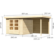 Dimensions de la cabane de jardin avec extension