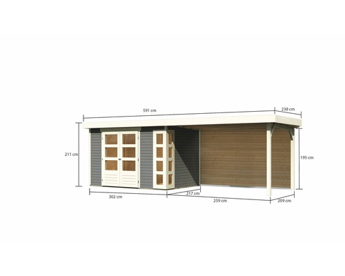 Dimensions d''un abri de jardin avec annexe