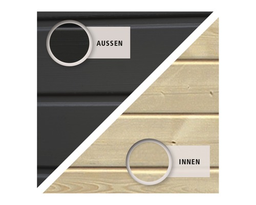 Façade en bois avec vue extérieure et intérieure