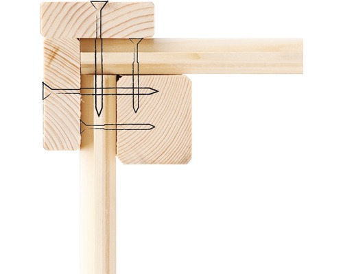 Holzrahmen mit Schrauben verbunden