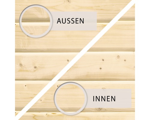 Paroi en bois montrant l''extérieur et l''intérieur