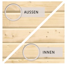Abri de jardin Karibu Noorvik 3 avec extension de toit de 3 m, paroi arrière 614 x 273 cm naturel
