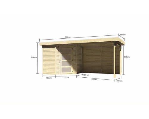 Dimensions de l''abri de jardin en bois