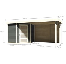 Abmessungen eines Gerätehauses mit angebautem Carport