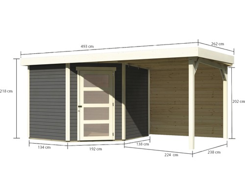 Dimensions d''un abri de jardin avec espace couvert