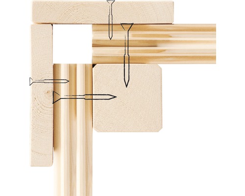 Illustration de différents assemblages de bois avec des vis
