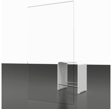 Panneau en plexiglas transparent avec tabouret blanc