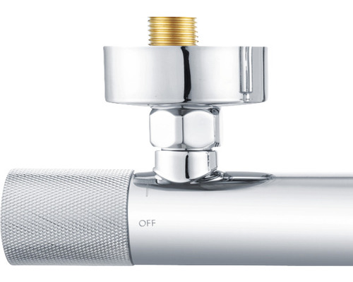 Eckventil mit Absperrung und goldenem Gewinde