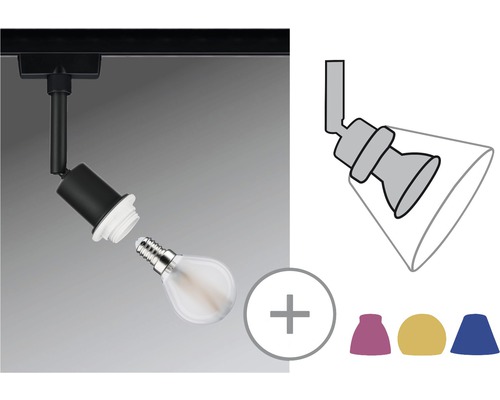 Spot pour montage sur rail conducteur avec ampoule interchangeable
