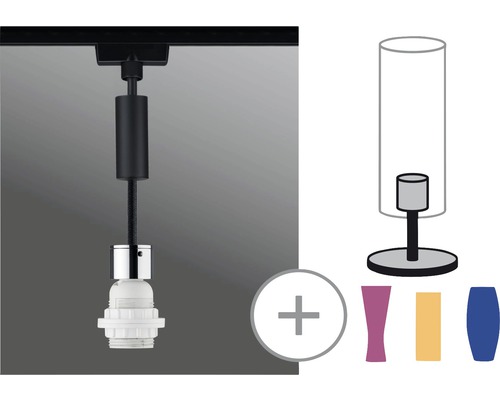 Pendelleuchte zur individuellen Konfiguration mit Lichtschienenstrahler