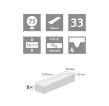 Vinylboden Onno natur Landhausdiele Klickverbindung 1292 x 193 x 7,5 mm