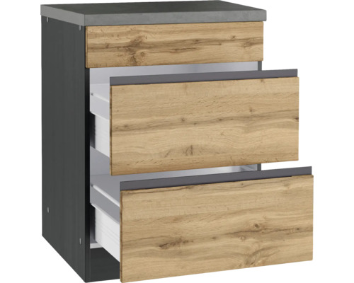 Waschtischunterschrank mit drei Schubladen