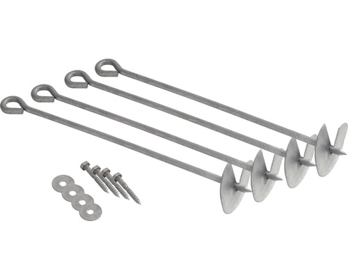 Kit d''ancrage au sol avec vis et rondelles