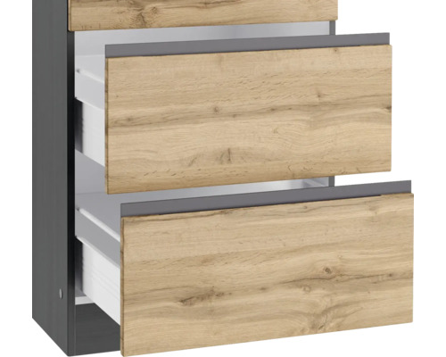 Badezimmermöbel Unterschrank mit zwei Schubladen in Holzoptik