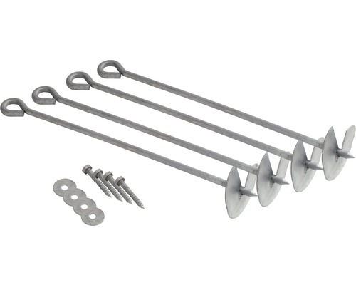 Kit d''ancres de sol avec vis et rondelles