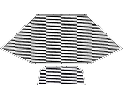 Voile d''ombrage trapézoïdale et triangulaire avec œillets de fixation