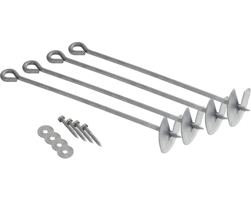 Kit d''ancrage au sol avec vis et rondelles