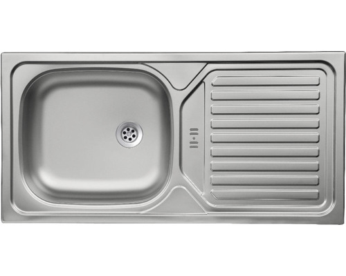 Spüle aus Edelstahl mit Abtropffläche