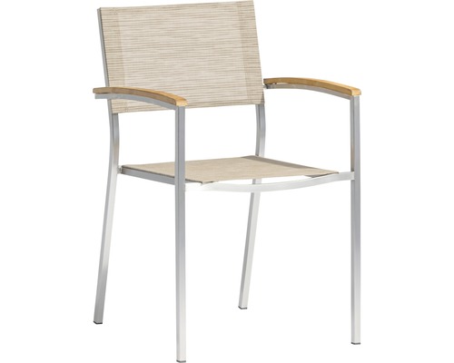 Chaise de jardin avec accoudoirs, structure en aluminium et revêtement textile