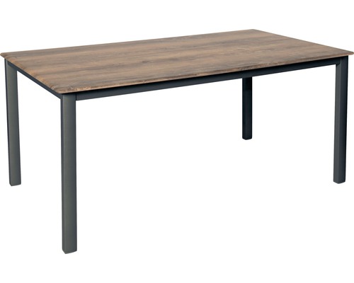 Table de salle à manger rectangulaire avec plateau en bois et pieds en métal