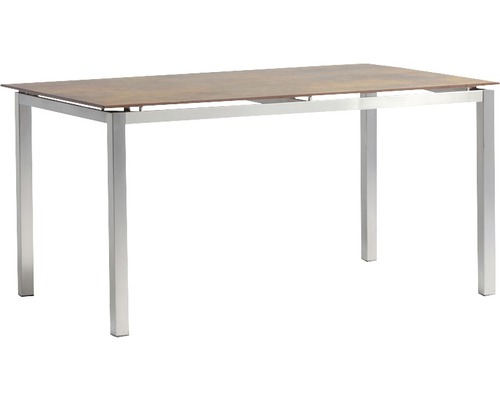 Table de salle à manger avec structure métallique et plateau de table