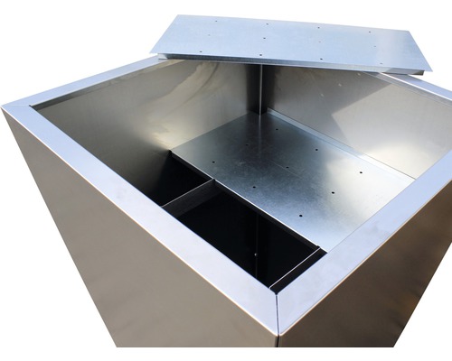 Jardinière en acier inoxydable avec couvercle et cloisons