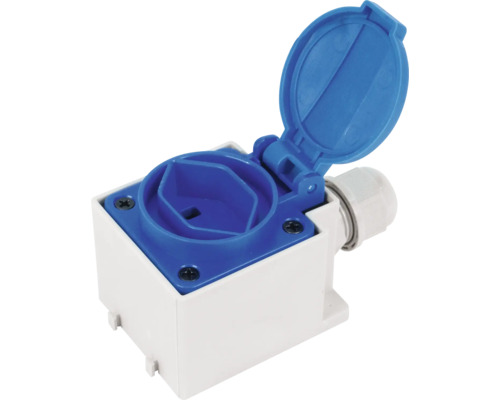 Aufputzsteckdose mit Klappdeckel für den Außenbereich