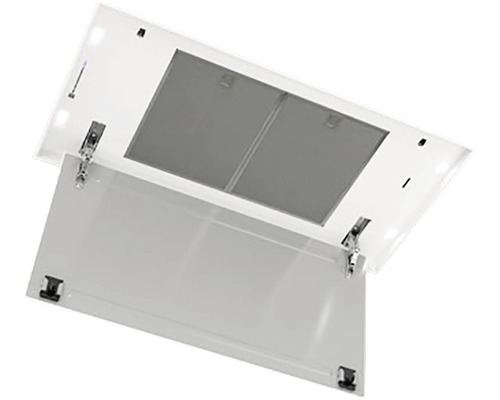 Dunstabzugshaube mit geöffneter Klappe zur Fettdauerfilteransicht