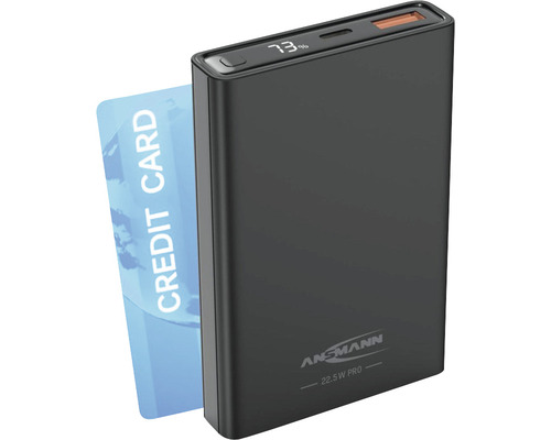 Powerbank Ansmann noire avec indicateur de niveau de batterie