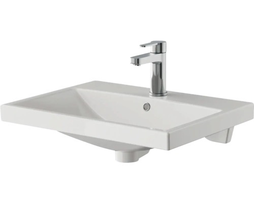 Keramikwaschtisch mit Armatur für das Badezimmer