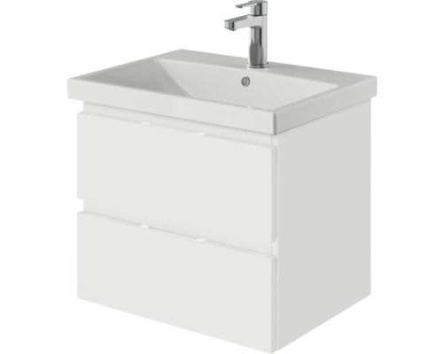 Waschtischunterschrank mit zwei Schubladen und Aufsatzwaschbecken