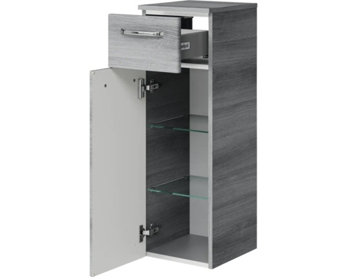 Badezimmerschrank mit Schublade, Tür und Glasablagen