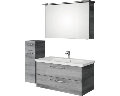 Badezimmermöbelset mit Spiegelschrank, Waschtisch und Unterschrank