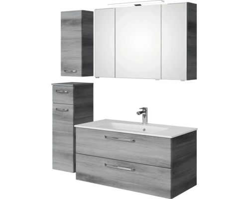 Ensemble de meubles de salle de bains avec meuble-lavabo, armoire de toilette et armoire haute