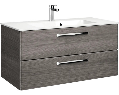 Waschtischunterschrank mit zwei Schubladen und Aufsatzwaschbecken