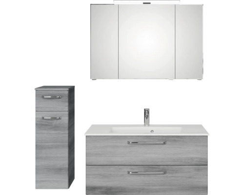 Waschtischunterschrank, Spiegelschrank und Seitenschrank aus Holz für das Badezimmer