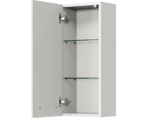 Offener Spiegelschrank mit Glasböden