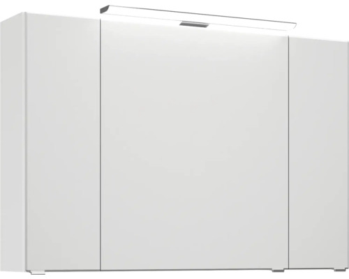 Armoire haute de salle de bain blanche avec éclairage