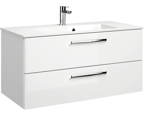 Meuble sous-lavabo avec deux tiroirs et lavabo