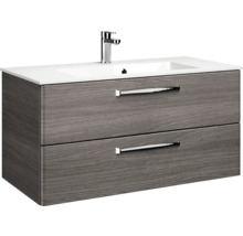 Meuble sous-lavabo avec deux tiroirs, lavabo et robinet