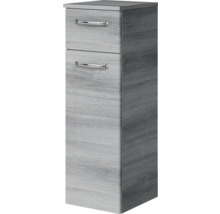 Armoire haute avec deux tiroirs et poignées en métal