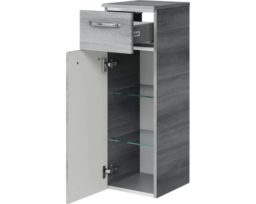 Badezimmerschrank mit Schublade, Tür und Glasböden