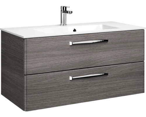 Waschtischunterschrank mit zwei Schubladen und Aufsatzwaschbecken