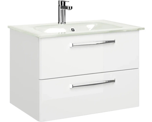 Waschtisch mit zwei Schubladen und Aufsatzwaschbecken