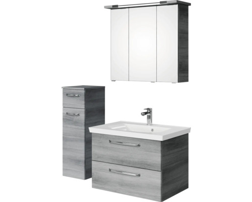 Ensemble de salle de bains avec meuble sous-lavabo, lavabo et armoire de toilette