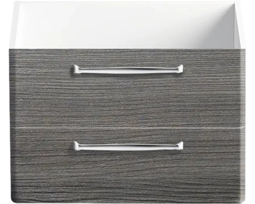 Meuble de salle de bains avec deux tiroirs et poignées