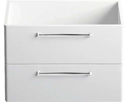 Meuble sous-lavabo blanc avec deux tiroirs pour salle de bain