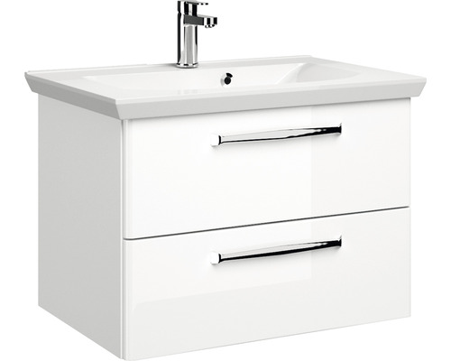 Meuble sous-vasque avec deux tiroirs et une vasque à poser