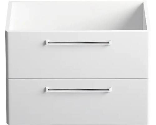 Meuble de salle de bain suspendu blanc avec deux tiroirs
